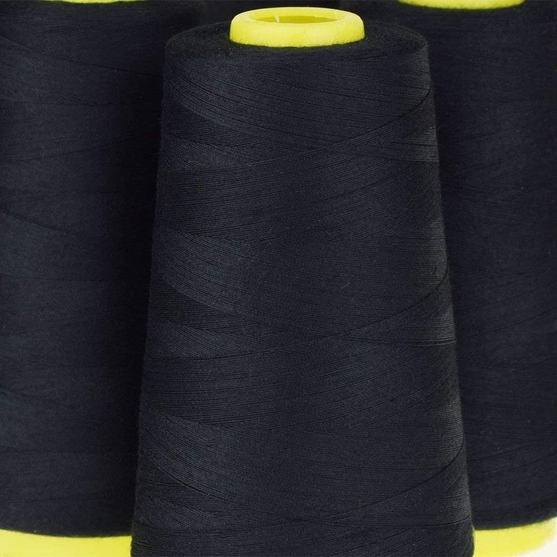 LNKA Black Sewing Thread Cones(4 Pack of 3000 Yards Each), All Purpose Polyester Thread Spools for Sewing/Serger Machines, Overlock, Quilting, Hand Embroidery - Image 5